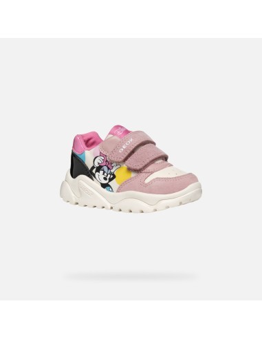 DEPORTIVO VELCRO BEBÉ NIÑA GEOX DISNEY ROSA BLANCO