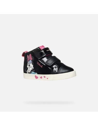 BOTA VELCRO BEBÉ NIÑA GEOX DISNEY NEGRA