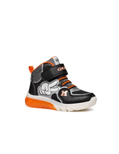 BOTA LUCES NIÑO GEOX DISNEY NEGRO NARANJA