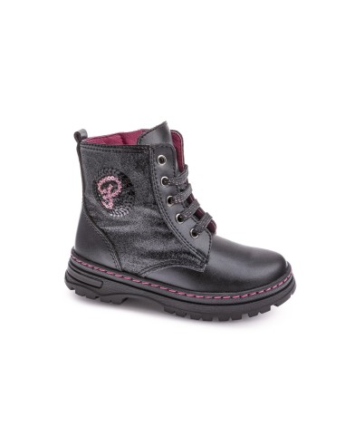 BOTA NIÑA PABLOSKY NEGRA ROSA