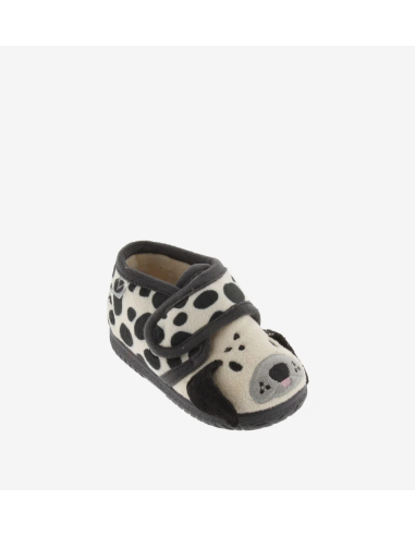 ZAPATILLA CASA ANIMAL NIÑO NIÑA VICTORIA BLANCO NEGRO